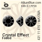 Preciosa MC Chaton MAXIMA (431 11 615) SS9 / PP19 - Clear Crystal Unfoiled
