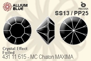 Preciosa MC Chaton MAXIMA (431 11 615) SS13 - Crystal (Coated) With Dura Foiling - Haga Click en la Imagen para Cerrar