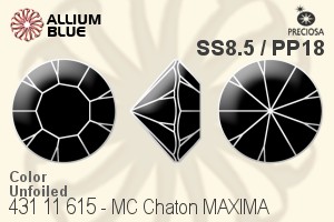 Preciosa MC Chaton MAXIMA (431 11 615) SS8.5 / PP18 - Color Unfoiled - Haga Click en la Imagen para Cerrar