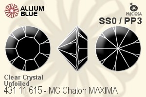 Preciosa MC Chaton MAXIMA (431 11 615) SS0 / PP3 - Clear Crystal Unfoiled - Haga Click en la Imagen para Cerrar