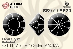 Preciosa MC Chaton MAXIMA (431 11 615) SS9.5 / PP20 - Clear Crystal Unfoiled