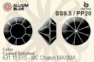 Preciosa MC Chaton MAXIMA (431 11 615) SS9.5 / PP20 - Color (Coated) Unfoiled - Haga Click en la Imagen para Cerrar