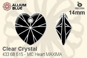 Preciosa MC Heart MAXIMA Pendant (433 68 615) 14mm - Clear Crystal - Haga Click en la Imagen para Cerrar