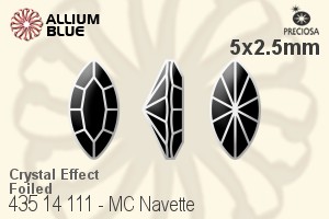Preciosa MC Navette Fancy Stone (435 14 111) 5x2.5mm - Crystal Effect With Dura™ Foiling - Haga Click en la Imagen para Cerrar