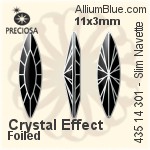 Preciosa MC Slim Navette Fancy Stone (435 14 301) 15x4mm - Color With Dura™ Foiling