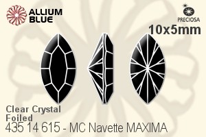 Preciosa MC Navette MAXIMA Fancy Stone (435 14 615) 10x5mm - Clear Crystal With Dura™ Foiling - Haga Click en la Imagen para Cerrar