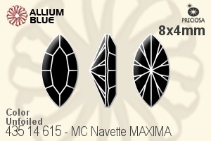 Preciosa MC Navette MAXIMA Fancy Stone (435 14 615) 8x4mm - Color Unfoiled