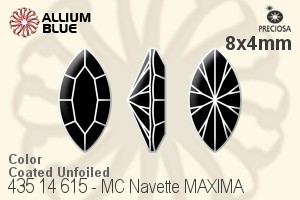 Preciosa MC Navette MAXIMA Fancy Stone (435 14 615) 8x4mm - Color (Coated) Unfoiled