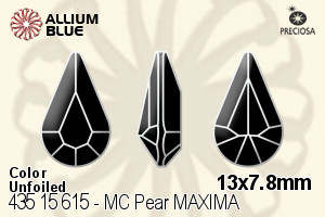 Preciosa プレシオサ MC マシーンカットPear MAXIMA マキシマ ファンシーストーン (435 15 615) 13x7.8mm - カラー 裏面にホイル無し - ウインドウを閉じる