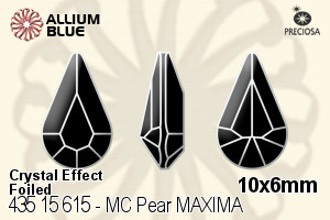 Preciosa MC Pear MAXIMA Fancy Stone (435 15 615) 10x6mm - Crystal Effect With Dura™ Foiling