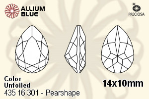 Preciosa MC Pearshape 301 Fancy Stone (435 16 301) 14x10mm - Color Unfoiled - Haga Click en la Imagen para Cerrar