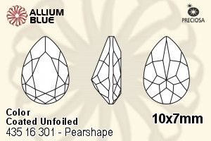 Preciosa MC Pearshape 301 Fancy Stone (435 16 301) 10x7mm - Color (Coated) Unfoiled - Click Image to Close