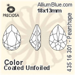 寶仕奧莎 機切Pearshape 301 花式石 (435 16 301) 6x4mm - 顏色 DURA™耐用金屬箔底