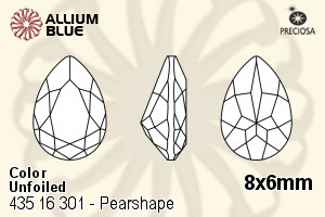 寶仕奧莎 機切Pearshape 301 花式石 (435 16 301) 8x6mm - 顏色 無水銀底