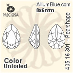 宝仕奥莎 机切Pearshape 301 花式石 (435 16 301) 8x6mm - 颜色 DURA™耐用金屬箔底