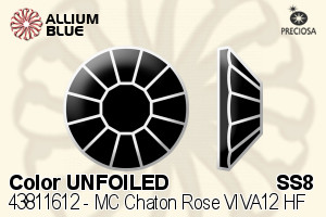 Preciosa MC Chaton Rose VIVA12 Flat-Back Hot-Fix Stone (438 11 612) SS8 - Color UNFOILED - Click Image to Close