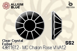 Preciosa MC Chaton Rose VIVA12 Flat-Back Stone (438 11 612) SS2 - Clear Crystal With Dura™ Foiling