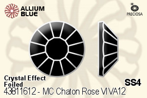Preciosa MC Chaton Rose VIVA12 Flat-Back Stone (438 11 612) SS4 - Crystal Effect With Dura™ Foiling - Click Image to Close