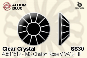 宝仕奥莎 机切尖底石 玫瑰 VIVA12 Flat-Back Hot-Fix Stone (438 11 612) SS30 - 透明白色
