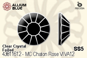 Preciosa MC Chaton Rose VIVA12 Flat-Back Stone (438 11 612) SS5 - Clear Crystal With Silver Foiling - Click Image to Close
