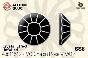Preciosa MC Chaton Rose VIVA12 Flat-Back Stone (438 11 612) SS8 - Crystal (Coated)