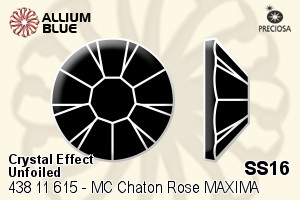 Preciosa MC Chaton Rose MAXIMA Flat-Back Stone (438 11 615) SS16 - Crystal Effect Unfoiled - Click Image to Close