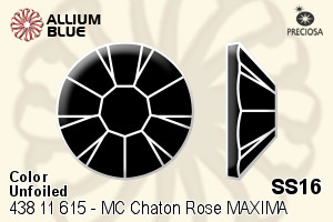 Preciosa MC Chaton Rose MAXIMA Flat-Back Stone (438 11 615) SS16 - Color Unfoiled