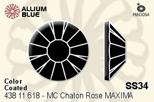 Preciosa プレシオサ MC マシーンカットチャトン Rose MAXIMA マキシマ Flat-Back Hot-Fix Stone (438 11 618) SS34 - カラー（コーティング）