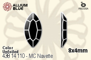Preciosa MC Navette Flat-Back Stone (438 14 110) 8x4mm - Color Unfoiled - Haga Click en la Imagen para Cerrar