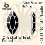 Preciosa MC Navette Flat-Back Stone (438 14 110) 4x2mm - Clear Crystal With Dura™ Foiling