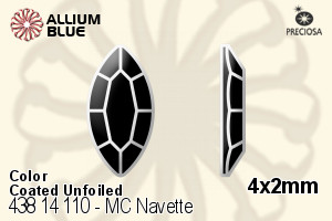 Preciosa MC Navette Flat-Back Stone (438 14 110) 4x2mm - Color (Coated) Unfoiled - Haga Click en la Imagen para Cerrar