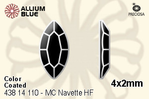 Preciosa MC Navette Flat-Back Hot-Fix Stone (438 14 110) 4x2mm - Color (Coated) - Click Image to Close