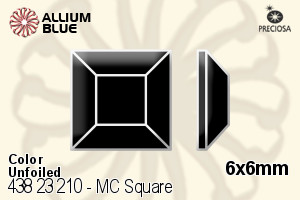 Preciosa MC Square Flat-Back Stone (438 23 210) 6x6mm - Color Unfoiled - Click Image to Close