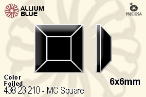 宝仕奥莎 机切正方形 平底石 (438 23 210) 6x6mm - 颜色 DURA™耐用金屬箔底 - 关闭视窗 >> 可点击图片