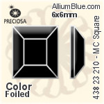 寶仕奧莎 機切正方形 平底石 (438 23 210) 6x6mm - 透明白色 DURA™耐用金屬箔底