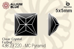 寶仕奧莎 機切Pyramid 平底石 (438 23 220) 5x5mm - 透明白色 DURA™耐用金屬箔底 - 關閉視窗 >> 可點擊圖片