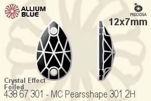 寶仕奧莎 機切Pearsshape 301 2H 手縫石 (438 67 301) 12x7mm - 白色（鍍膜） 銀箔底 - 關閉視窗 >> 可點擊圖片