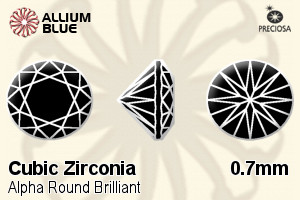 Preciosa Alpha Round Brilliant (RDC) 0.7mm - Cubic Zirconia - 關閉視窗 >> 可點擊圖片