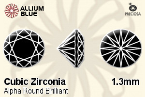 Preciosa Alpha Round Brilliant (RDC) 1.3mm - Cubic Zirconia - Haga Click en la Imagen para Cerrar