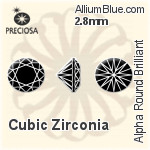Preciosa Alpha Round Brilliant (RBC) 2.85mm - Cubic Zirconia