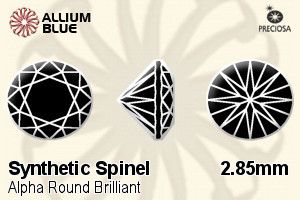 Preciosa Alpha Round Brilliant (RBC) 2.85mm - Synthetic Spinel - Click Image to Close
