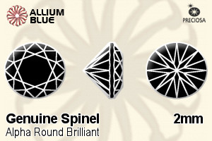 Preciosa Alpha Round Brilliant (RBC) 2mm - Genuine Spinel - Click Image to Close