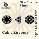 プレシオサ Alpha ラウンド Brilliant (RBC) 3.15mm - キュービックジルコニア