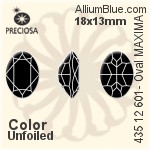 寶仕奧莎 機切橢圓形 MAXIMA 美飾瑪 花式石 (435 12 601) 14x10mm - 白色（鍍膜） DURA™耐用金屬箔底