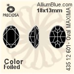 寶仕奧莎 機切橢圓形 MAXIMA 美飾瑪 花式石 (435 12 601) 6x4mm - 透明白色 DURA™耐用金屬箔底