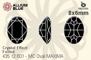 Preciosa プレシオサ MC マシーンカットOval MAXIMA マキシマ ファンシーストーン (435 12 601) 8x6mm - クリスタル エフェクト 裏面Dura™フォイル - ウインドウを閉じる