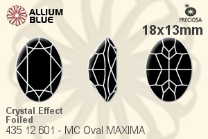 Preciosa MC Oval MAXIMA Fancy Stone (435 12 601) 18x13mm - Crystal Effect With Dura™ Foiling - Click Image to Close