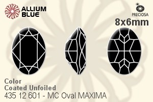 寶仕奧莎 機切橢圓形 MAXIMA 美飾瑪 花式石 (435 12 601) 8x6mm - 顏色（塗層） 無水銀底 - 關閉視窗 >> 可點擊圖片
