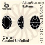 寶仕奧莎 機切橢圓形 MAXIMA 美飾瑪 花式石 (435 12 601) 8x6mm - 顏色 DURA™耐用金屬箔底