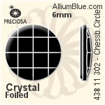 宝仕奥莎 机切棋盘圆形 平底石 (438 11 302) 6mm - 白色（镀膜） DURA™耐用金屬箔底